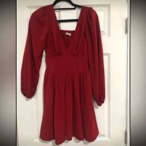 Abercrombie and fitch long sleeved red dress